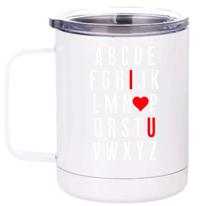 Abc Alphabet I Love You English Teacher Valentines Day Gift Front & Back 12oz Stainless Steel Tumbler Cup