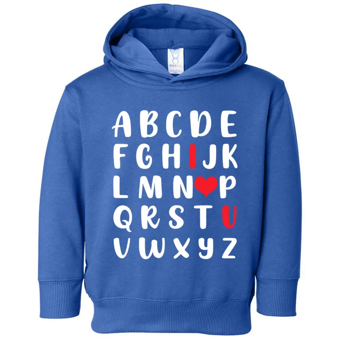 Abc Alphabet I Love You English Teacher Valentines Day Great Gift Toddler Hoodie