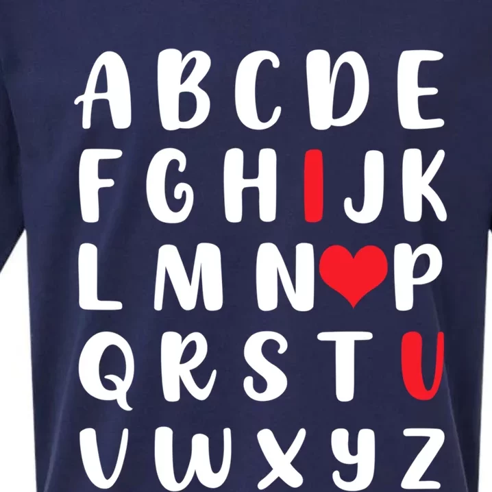 Abc Alphabet I Love You English Teacher Valentines Day Great Gift Sueded Cloud Jersey T-Shirt