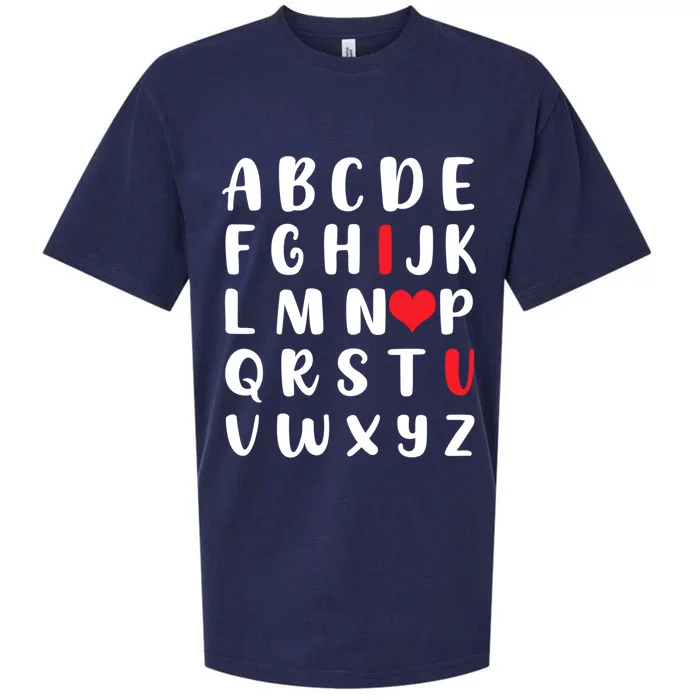 Abc Alphabet I Love You English Teacher Valentines Day Great Gift Sueded Cloud Jersey T-Shirt