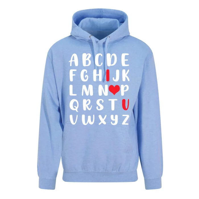 Abc Alphabet I Love You English Teacher Valentines Day Great Gift Unisex Surf Hoodie