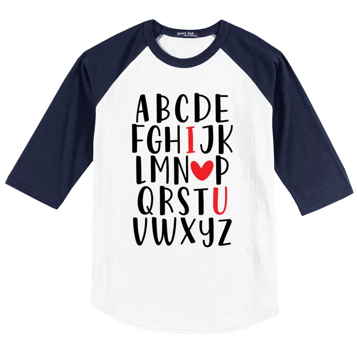 Abc Alphabet I Love You English Teacher Valentines Day Meaningful Gift Baseball Sleeve Shirt