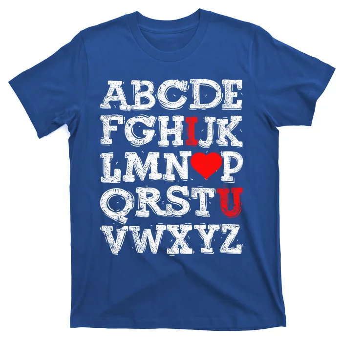 Abc Alphabet I Love You English Teachers Valentines Day Gift T-Shirt