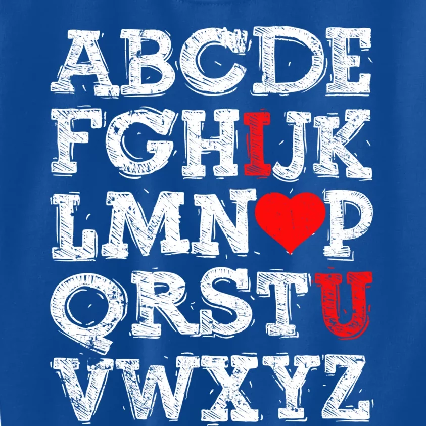 Abc Alphabet I Love You English Teachers Valentines Day Gift Kids Sweatshirt