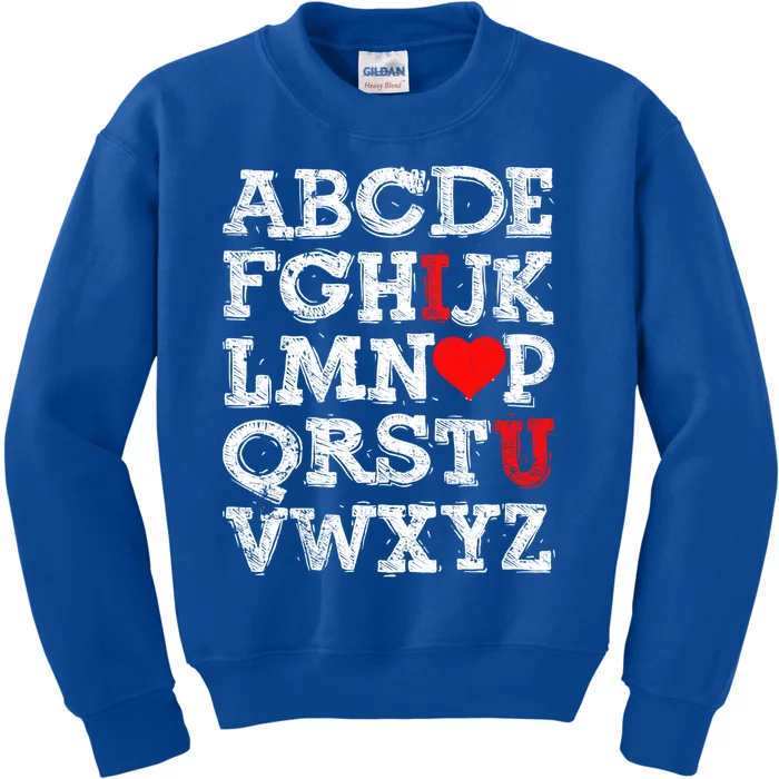 Abc Alphabet I Love You English Teachers Valentines Day Gift Kids Sweatshirt