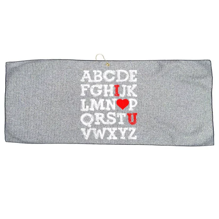 Abc Alphabet I Love You English Teachers Valentines Day Gift Large Microfiber Waffle Golf Towel