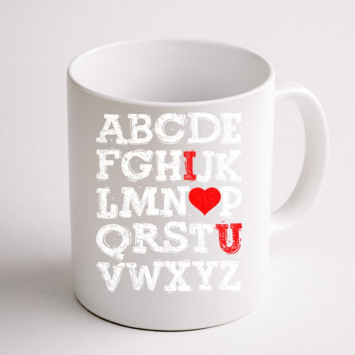 Abc Alphabet I Love You English Teachers Valentines Day Gift Front & Back Coffee Mug