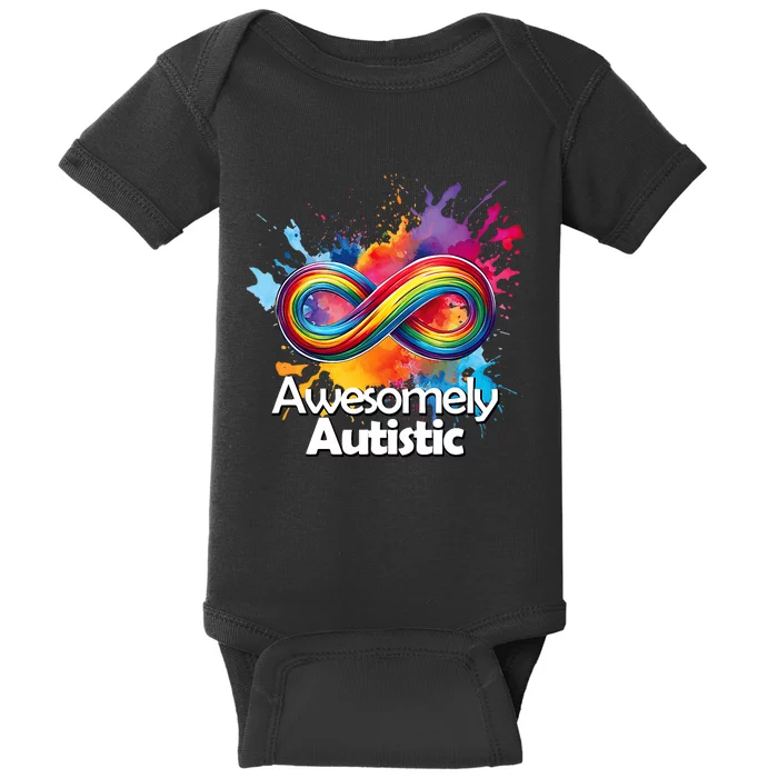 Autism Awareness Infinity Rainbow Baby Bodysuit