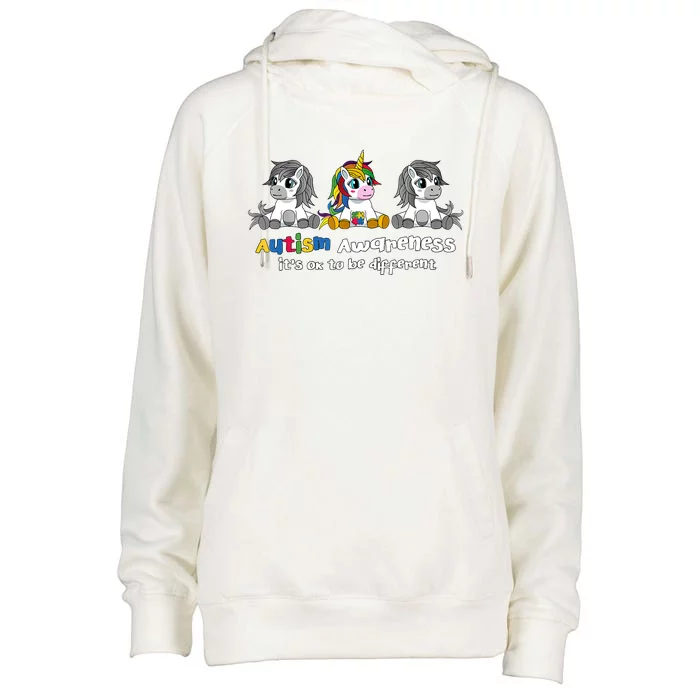 Autism Awareness It's OK To Be Different Womens Funnel Neck Pullover Hood