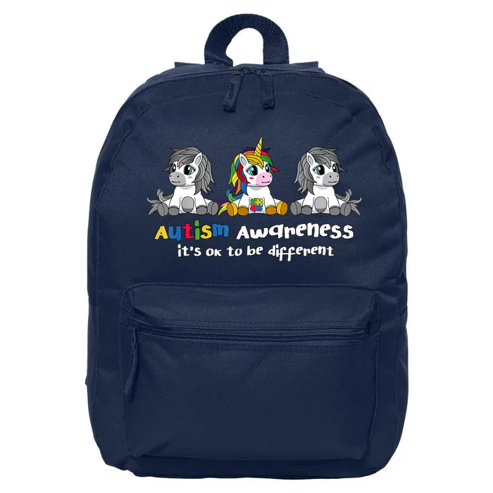 Autism Awareness It's OK To Be Different 16 in Basic Backpack