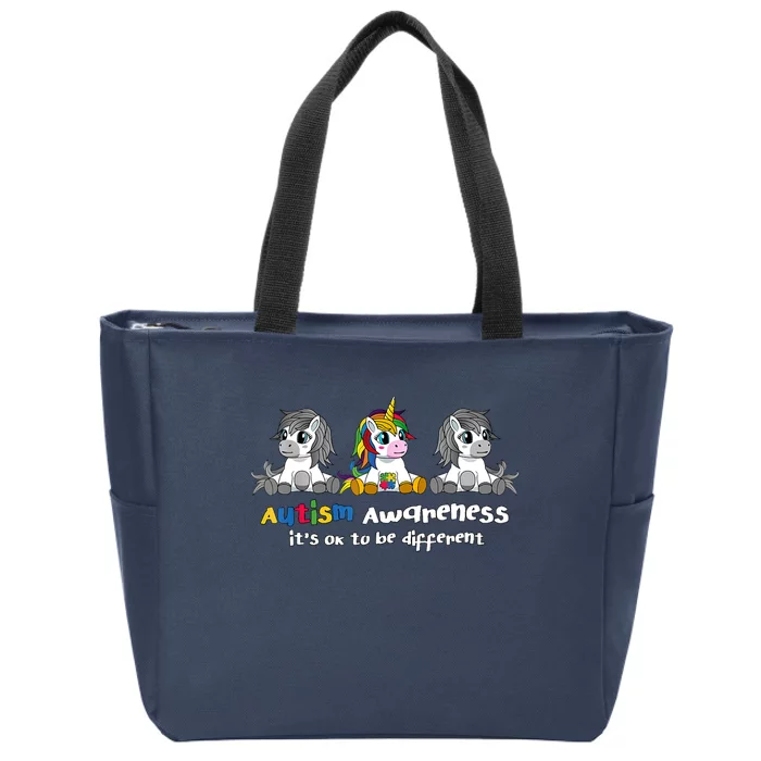 Autism Awareness It's OK To Be Different Zip Tote Bag