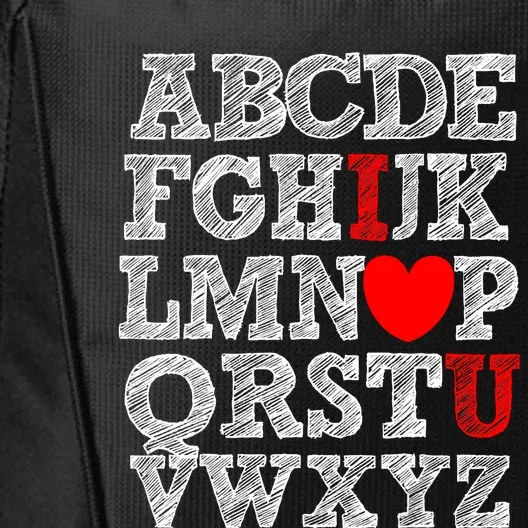 Alphabet ABC I Love You Valentines Day I Heart You City Backpack