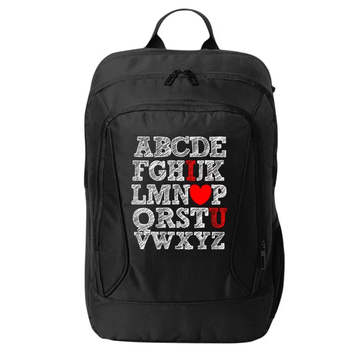 Alphabet ABC I Love You Valentines Day I Heart You City Backpack