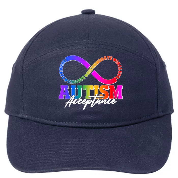 Autism Acceptance Infinity Symbol 7-Panel Snapback Hat