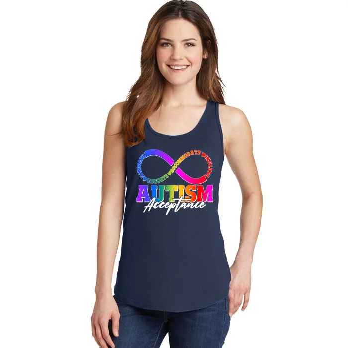 Autism Acceptance Infinity Symbol Ladies Essential Tank