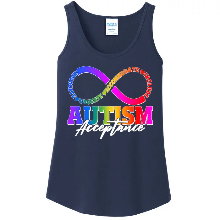 Autism Acceptance Infinity Symbol Ladies Essential Tank