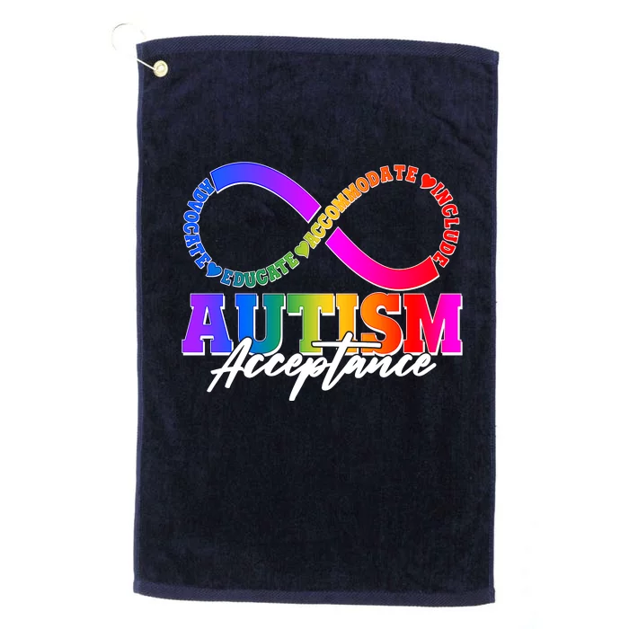 Autism Acceptance Infinity Symbol Platinum Collection Golf Towel