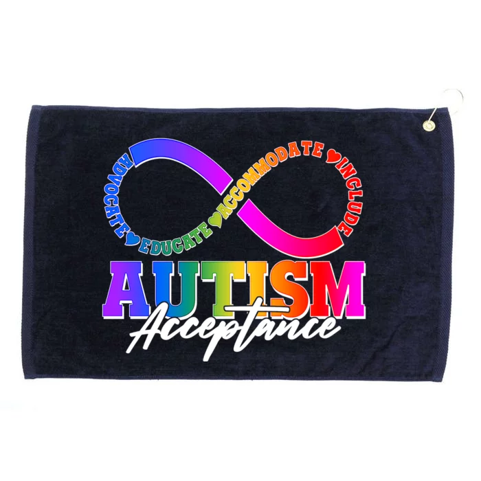 Autism Acceptance Infinity Symbol Grommeted Golf Towel