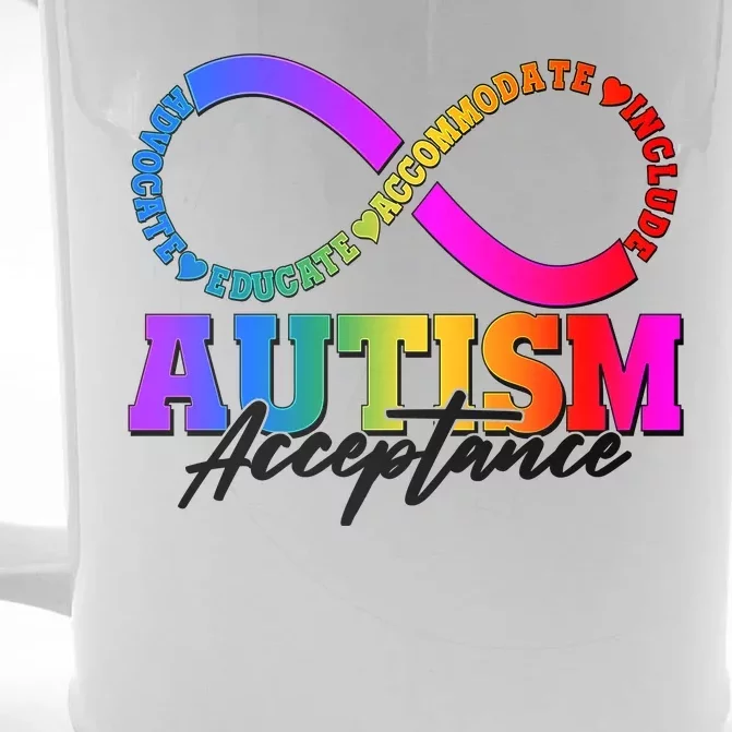 Autism Acceptance Infinity Symbol Front & Back Beer Stein