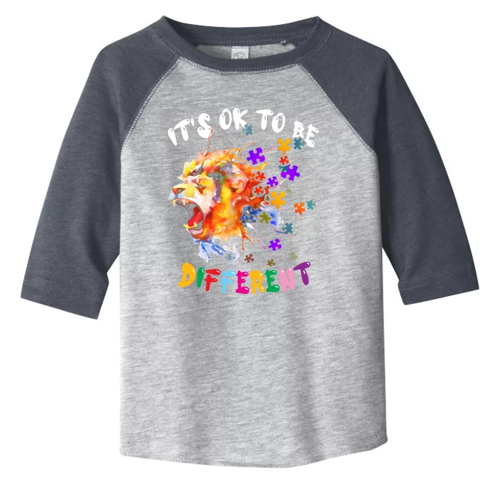 Autism Awareness It Is Ok To Be Different Colorful Lion Cute Gift Toddler Fine Jersey T-Shirt