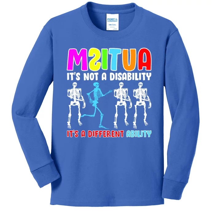 Autism Awareness It's Not A Disability It's An Ability Awareness Kids Long Sleeve Shirt