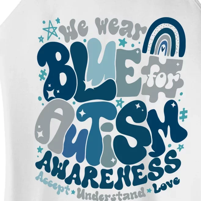 Autism Awareness In April We Wear Blue Women’s Perfect Tri Rocker Tank