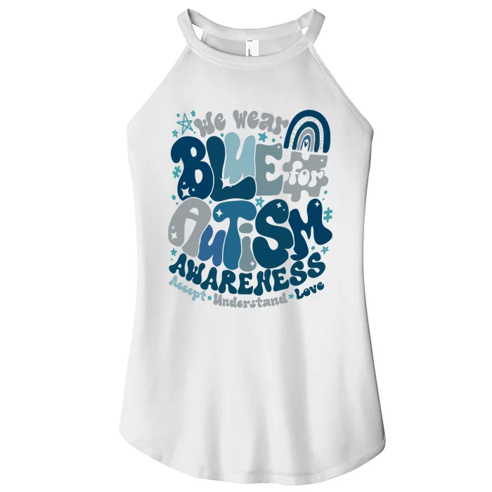 Autism Awareness In April We Wear Blue Women’s Perfect Tri Rocker Tank