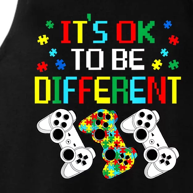 Autism Awareness Its Ok To Be Different Game Boy Gift Ladies Tri-Blend Wicking Tank