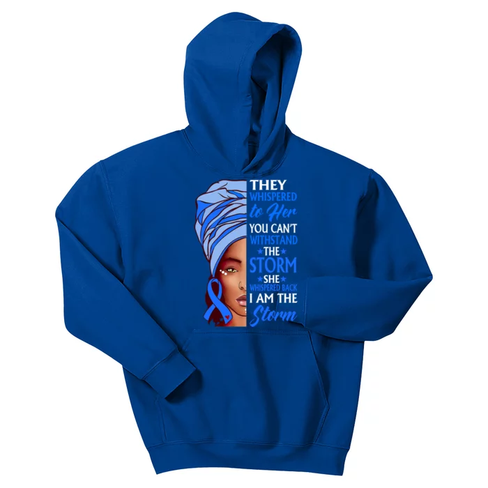 African Afro I Am The Storm Colon Cancer Awareness Cute Gift Kids Hoodie