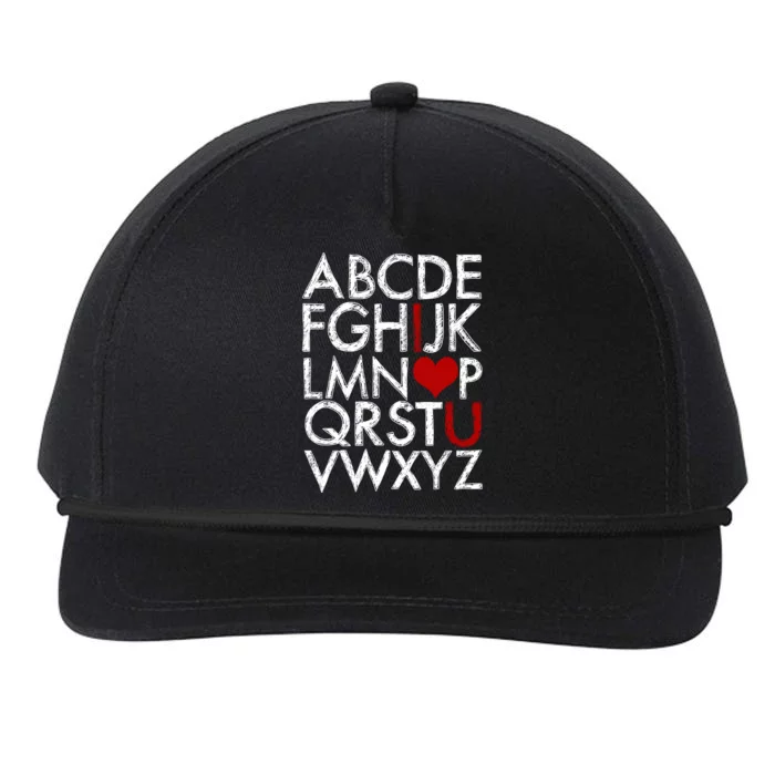 Alphabet ABC I Love You Valentines Day Snapback Five-Panel Rope Hat