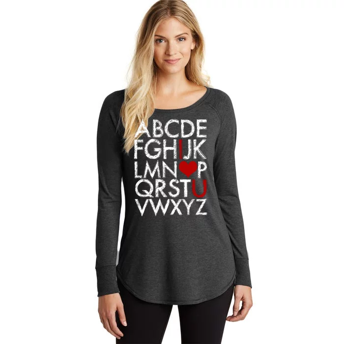 Alphabet ABC I Love You Valentines Day Women's Perfect Tri Tunic Long Sleeve Shirt