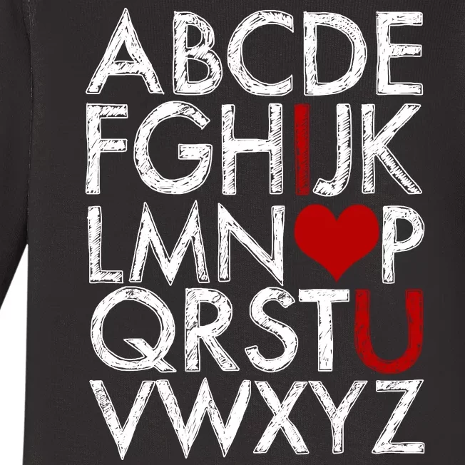 Alphabet ABC I Love You Valentines Day Baby Long Sleeve Bodysuit