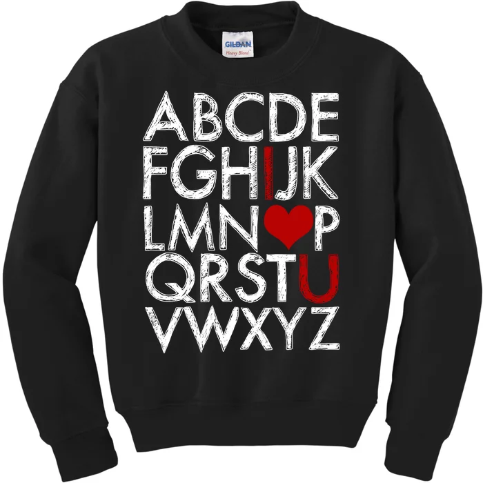 Alphabet ABC I Love You Valentines Day Kids Sweatshirt