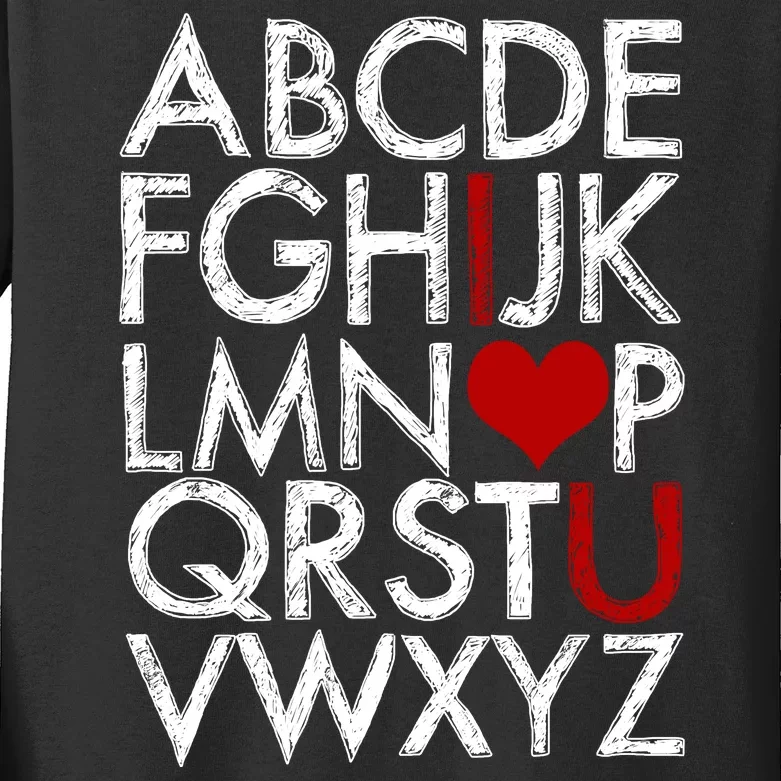 Alphabet ABC I Love You Valentines Day Kids Long Sleeve Shirt