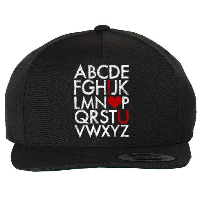 Alphabet ABC I Love You Valentines Day Wool Snapback Cap