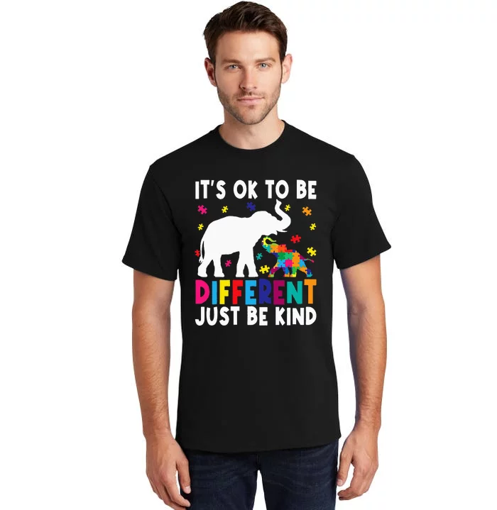 autism awareness its ok to be different just be kind Tall T-Shirt