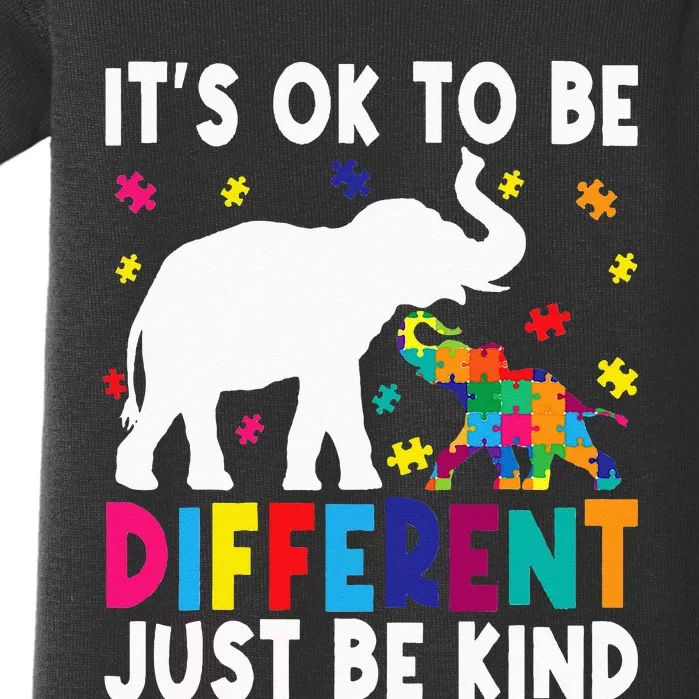 autism awareness its ok to be different just be kind Baby Bodysuit