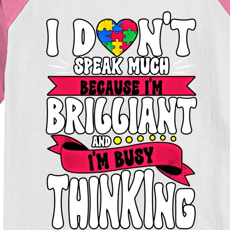 Autism Awareness I Dont Speak Much Brilliant Gift Kids Colorblock Raglan Jersey