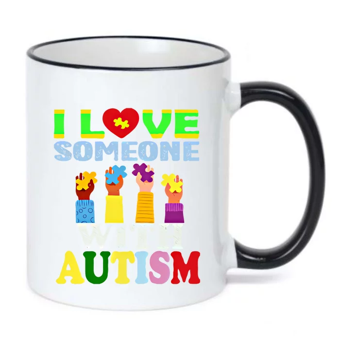 Autism Awareness I Love Someone With Autism Gift Black Color Changing Mug