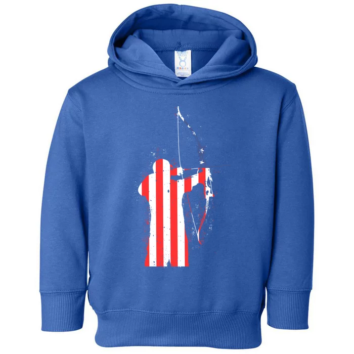 Archery Archer Independence Day Bow Bowhunter Patriotic Gift Toddler Hoodie