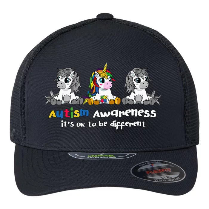 Autism Awareness It's OK To Be Different Flexfit Unipanel Trucker Cap