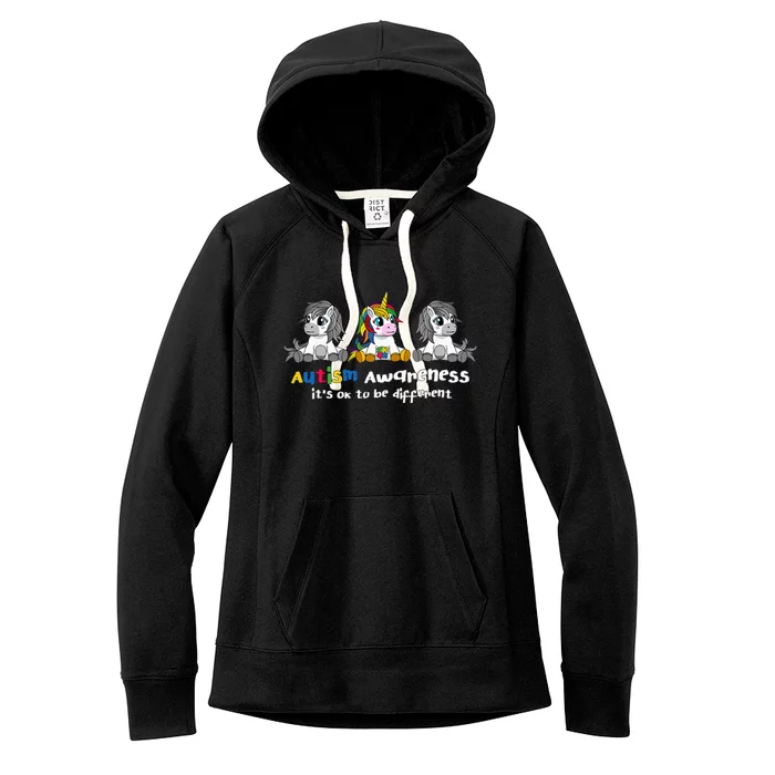 Autism Awareness It's OK To Be Different Women's Fleece Hoodie