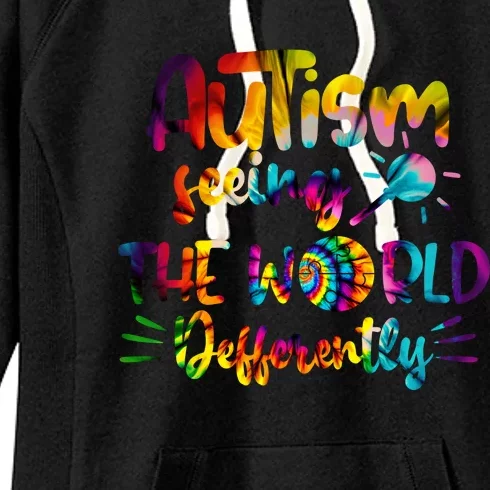 Autism Awareness Inspirational Quote Tie Dye Unity Meaningful Gift Women's Fleece Hoodie