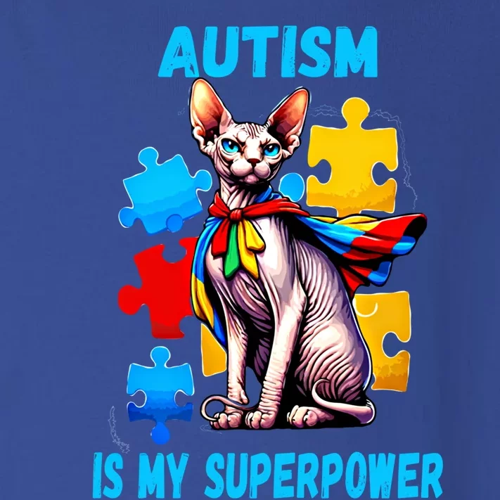 Autism Awareness Is My Superpower Cat Meaningful Gift Toddler Long Sleeve Shirt