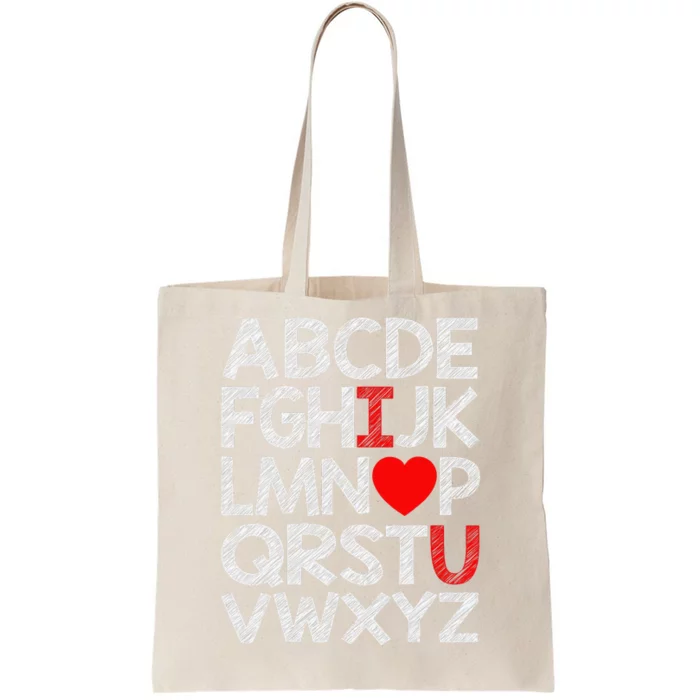 Alphabet ABC I Love You Valentines Day Heart Tote Bag