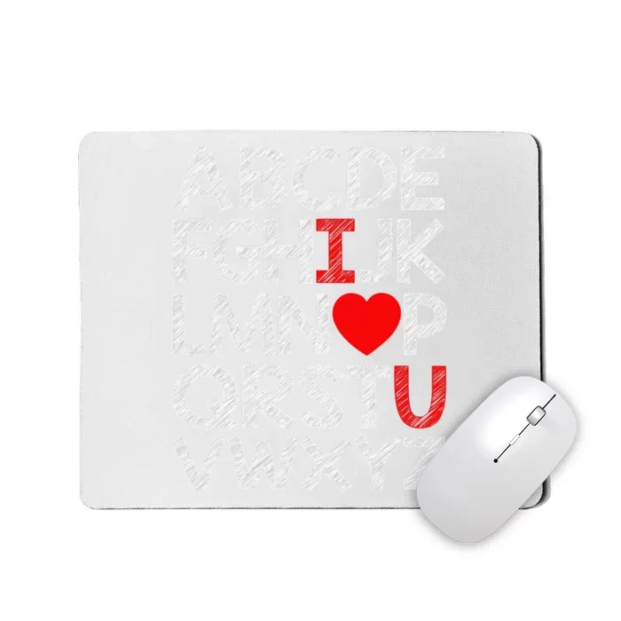 Alphabet ABC I Love You Valentines Day Heart Mousepad