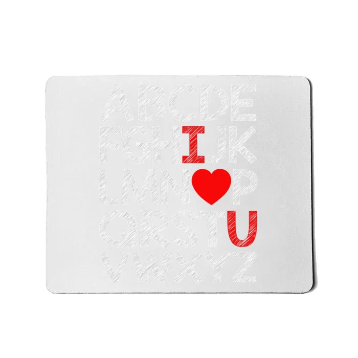 Alphabet ABC I Love You Valentines Day Heart Mousepad