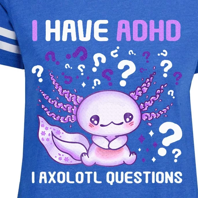 Adhd Awareness I Axolotol Questions Enza Ladies Jersey Football T-Shirt