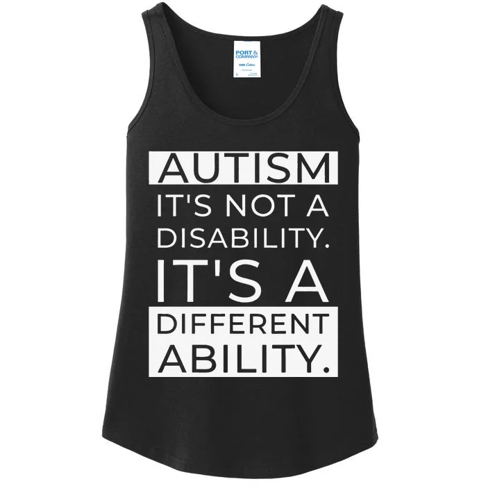 Autism Awareness It's Not A Disability Ladies Essential Tank