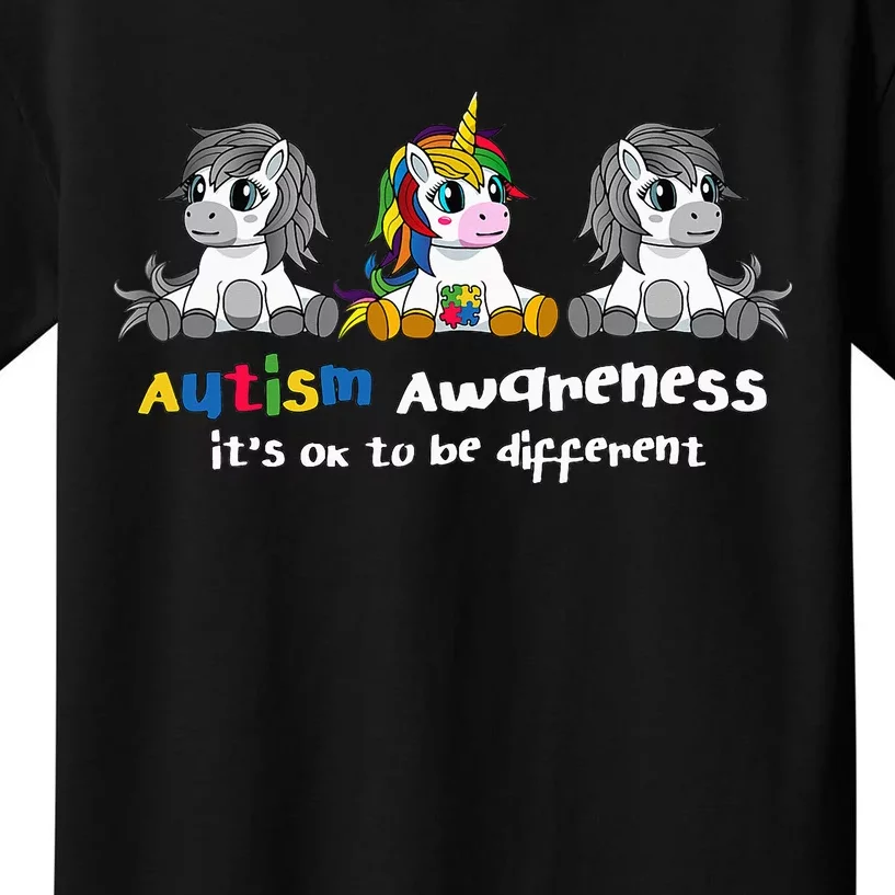 Autism Awareness It's OK To Be Different Kids T-Shirt